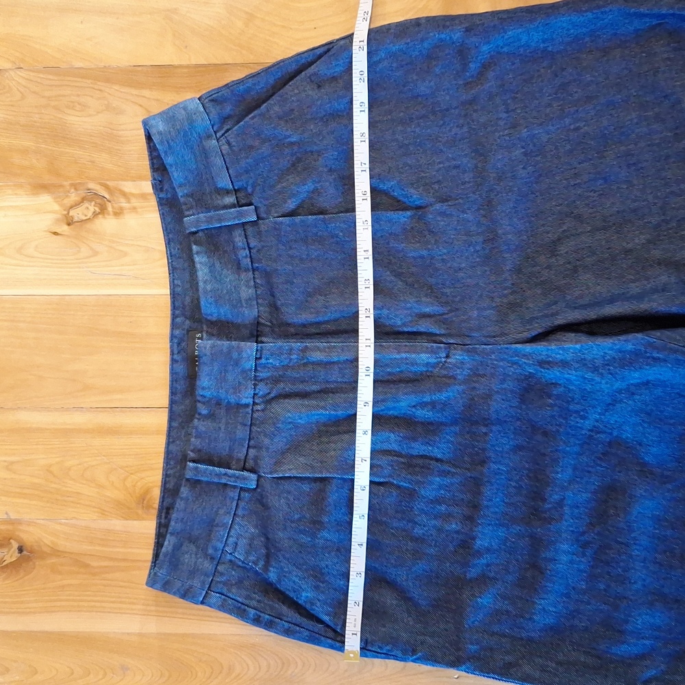 Talbots Weston Wide-leg High Waisted Pants Size 12 Blue Lyocel Cotton Old Money - Picture 8 of 13